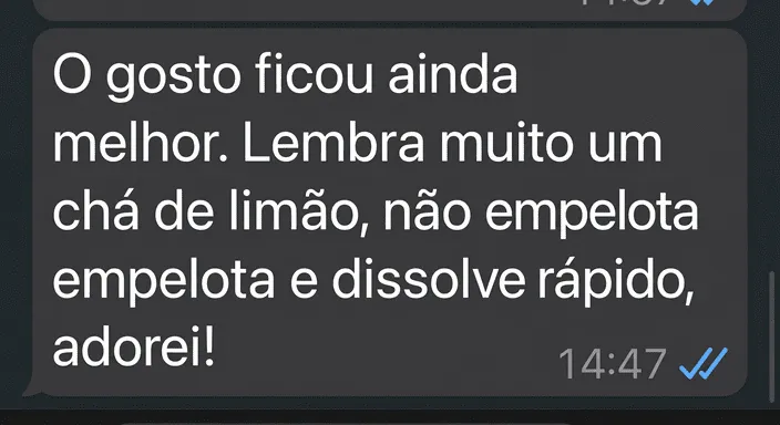 Print de conversa — Bruno Nelli comentando sobre o novo sabor